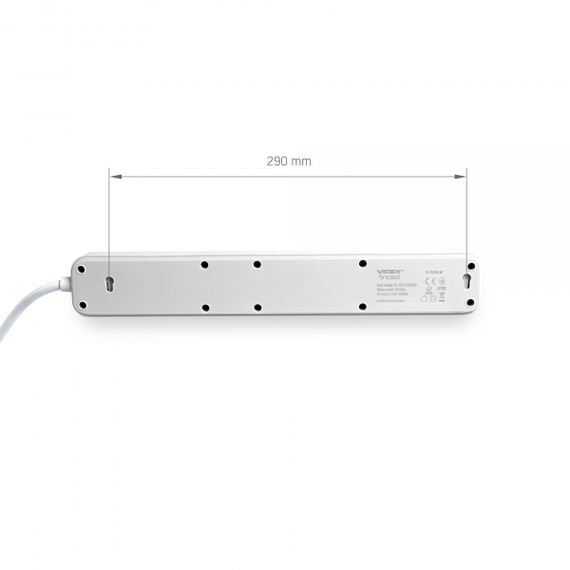 Мережевий подовжувач VIDEX ONCORD з/з 6п 3м (3x1.5мм) з кнопкою White | Зображення 5