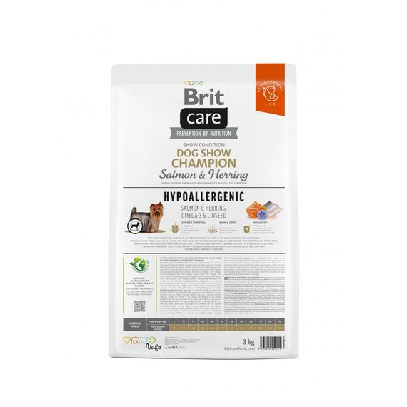 Корм сухий Brit Care Dog Hypoallergenic Dog Show Champion для виставкових собак з лососем і оселедцем 3 кг | Зображення 3