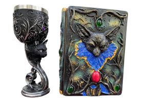 Подарунковий набір Келих 3D Кіт і Блокнот 3D «Лісовий Гримуар Лиси»