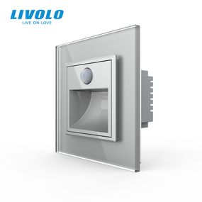 Автоматичний світильник для сходів LIVOLO, датчик руху та освітленості, сірий, 2700K, 220В, 0.35Вт