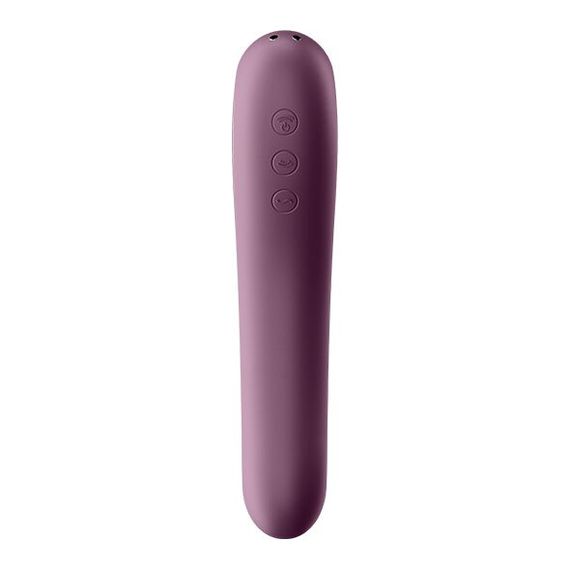 Вакуумний стимулятор з вібрацією Satisfyer Dual Kiss, Бордовий | Зображення 3