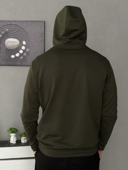 Демісезонний спортивний костюм Puma худі хакі + чорні штани (двонитка) RD106/RD111 | Зображення 5