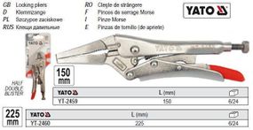 Клещи клищи зажимни подовжени прями губки l=225 мм YATO Польща YT-2460