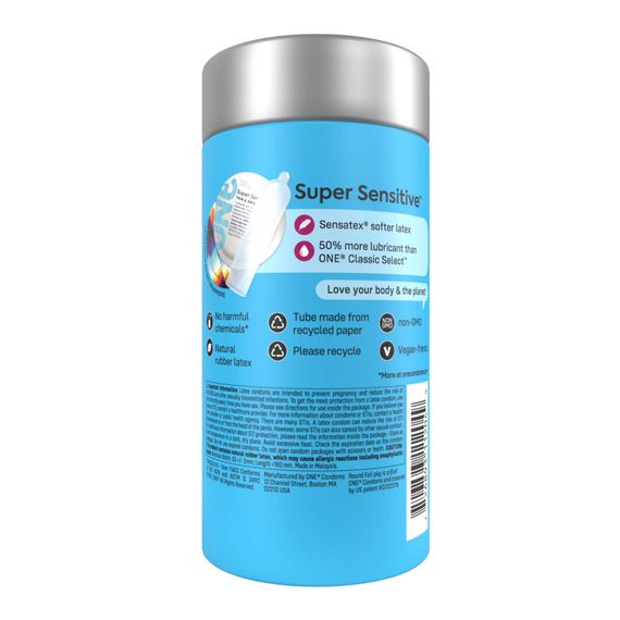 Презервативи ONE Super Sensitive 12 шт, подарункова упаковка тюб | Зображення 2