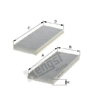 Фильтр салона компл. Nissan Navara/Pathfinder 05-, Hengst, E2920LI-2,