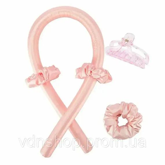 Стрічка для завивки волосся з гумками та шпилькою, шовкові бігуді для холодного укладання волосся та створення локонів | Зображення 1