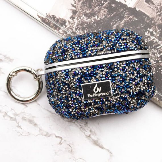 TPU чохол Bling World Rock Diamond для навушників AirPods Pro / Airpods Pro 2 Синій | Зображення 5