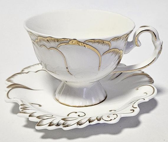 Кавова порцелянова чашка Princess Gold 150мл із блюдцем