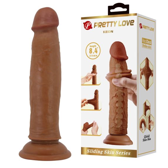 Фалоімітатор на присосці, з ефектом ковзної шкіри LyBaile - Keon Sliding Skin 8.4”, BW-008119LP-1 Sex Aura | Зображення 1