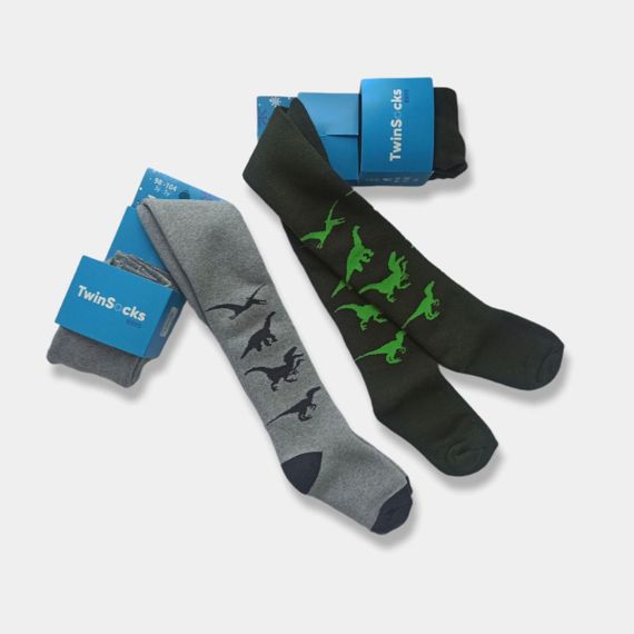 Колготи махаючі для хлопчика з малюнком динозавра Twinsocks 86-92/ 1-2 років, Хаке | Зображення 1