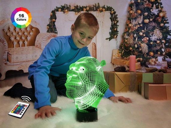 3D світильник нічник з пультом "Шрек"  3DTOYSLAMP | Зображення 1