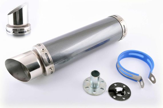 Глушитель (тюнинг)   300*90mm, креп. Ø48mm   (нержавейка, карбон mod:1, прямоток, тип:2)