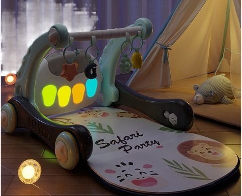 Ходунки с ковриком для малышей Baby Steps с музыкальным центром, бизабордом, пианино и Bluetooth подключением + пульт ДУ | Зображення 3