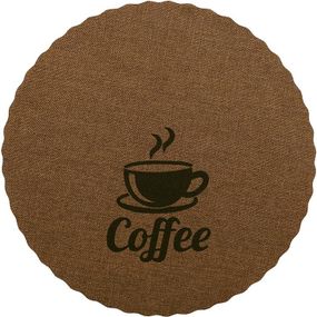 Набір 12 сервірувальних килимків Doily Coffee Ø38см, плейсмат (подтарельники), світло-коричневий