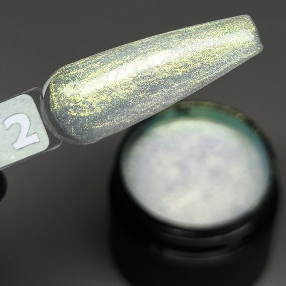 Гель для декору Mi OMGel builder №2 (прозоро-молочний з золотисто-зеленим шимером) 30мл