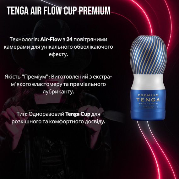 Мастурбатор Tenga Air Flow Cup (Преміум): 24 повітряні камери для розкішної, ніжної та обволікаючої стимуляції