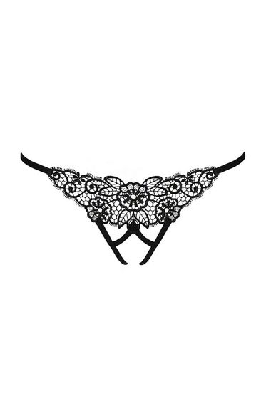Трусики-стрінги з доступом Passion Exclusive VIOLANTE THONG Чорні L/XL