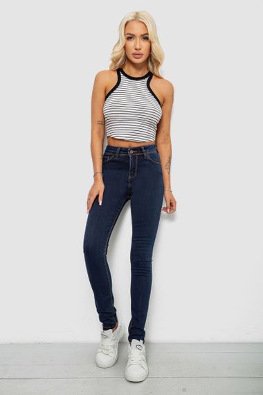Джинси жіночі однотонні Skinny, колір синій, 244R502-5 | Зображення 1