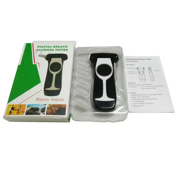 Цифровий алкотестер GREENWON 848 з LCD-дисплеєм, підсвіткою, звуковим сигналом і діапазоном 0.00-1.99