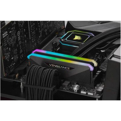 Модуль памяти для компьютера DDR4 16GB (2x8GB) 3600 MHz Vengeance RGB Pro RT Black Corsair | Зображення 4