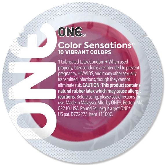 Презерватив ONE Color Sensations ONE likes it hot, 1 шт, червоний, гладенький, зі змазкою | Зображення 1