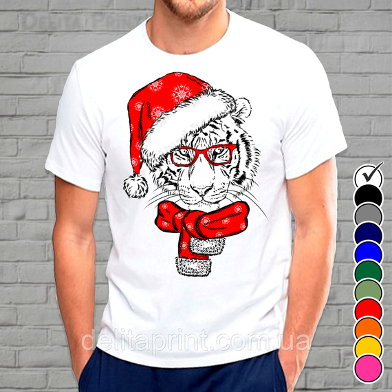 Футболка з новорічним принтом "Новорічний Тигр" Family Look Новий Рік