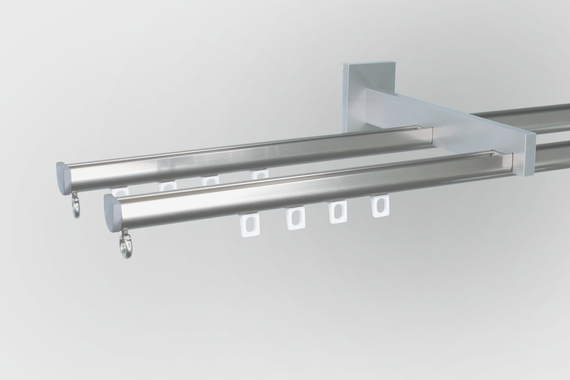 Карнизи для штор стіновий Техно 15 подвійний Сталевий 300 див.