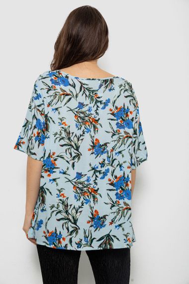 Блуза жіноча з принтом, колір блакитний, 244RM216 | Зображення 3