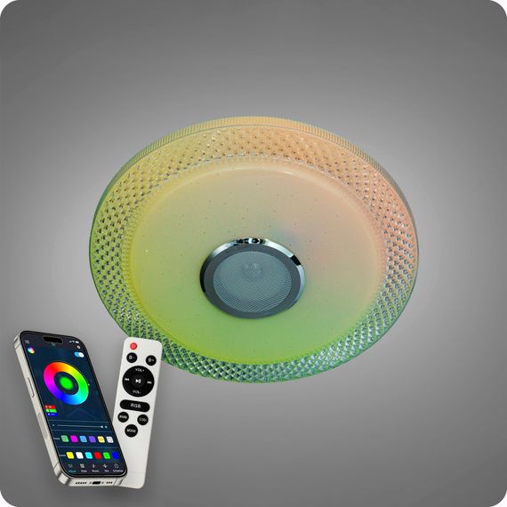 Люстра світлодіодна 517 Dlight RGB з пультом і  колонкою 70Вт Білий (02166) | Зображення 2