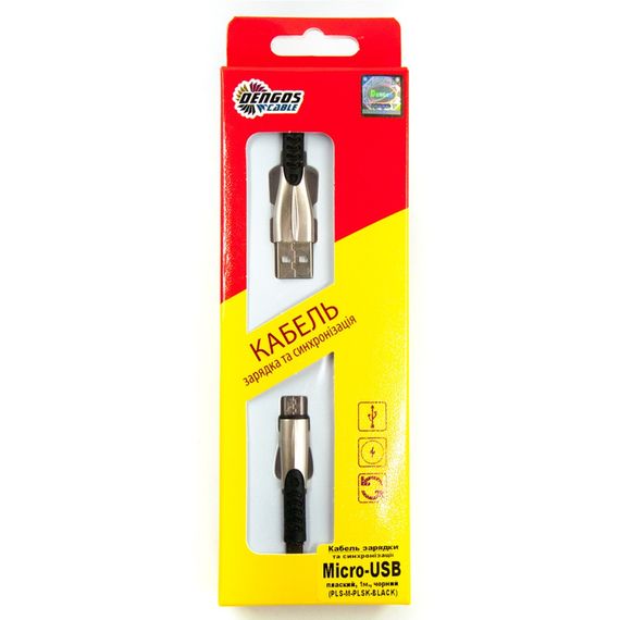 Дата кабель USB 2.0 AM to Micro 5P 1.0m black Dengos (PLS-M-PLSK-BLACK) | Зображення 2