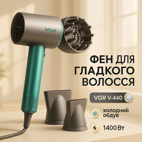 Фен професійний домашній для волосся VGR, Фени для сушіння волосся Фен укладання салонний UA-41