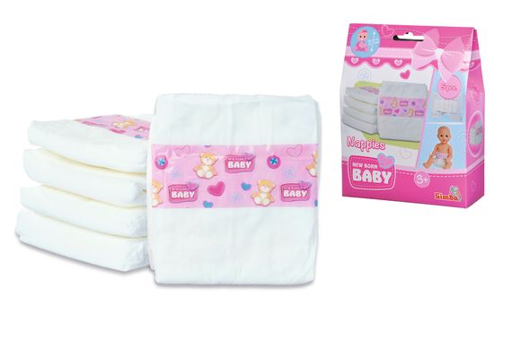 Подгузники для пупса 5 шт New Born Baby 30-43 см | Зображення 3