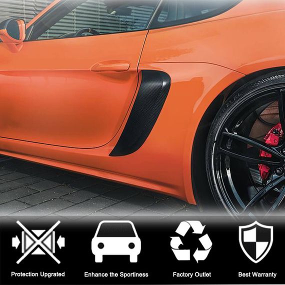 Накладки на задні крила (2016-2019, Карбон) для Porsche Boxster/Cayman 982 (718) 2016- рр | Зображення 1