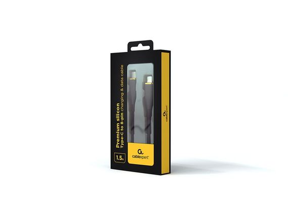 Кабель Cablexpert CC-USB2S-CM8PM-1.5M-BK, USB 2.0 С-папа/Lightning, 1.5 м. | Зображення 1
