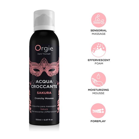 Массажная пенка Orgie – Acqua Croccante Sakura (150 мл), эффект лопающихся пузырьков | Зображення 2