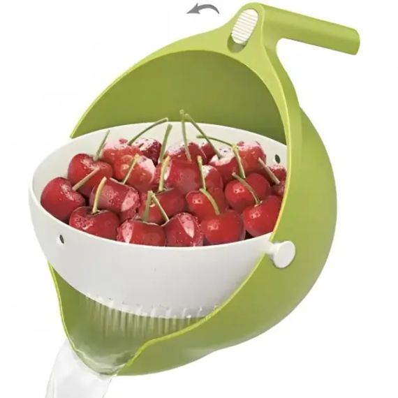 Універсальна миска – дуршлаг Mesh Strainer Drain Basket ∙ Господарський силіконовий кошик зі зливом 2в1 | Зображення 2