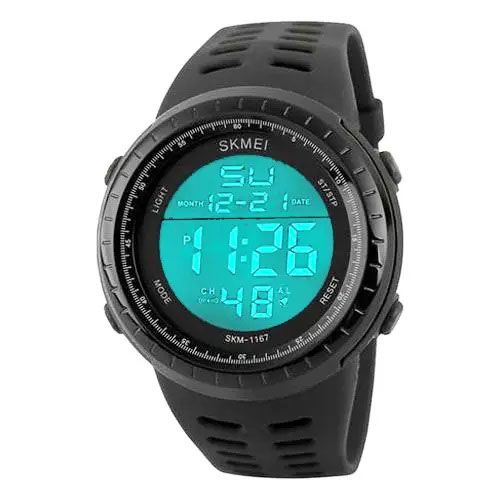 Годинник наручний чоловічий SKMEI 1167BK BLACK, армійський годинник протиударний. Колір: чорний | Зображення 1