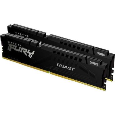 Модуль памяти для компьютера DDR5 32GB (2x16GB) 6000 MHz Beast Black XMP Kingston Fury (ex.HyperX) (KF560C30BBK2-32) | Зображення 1