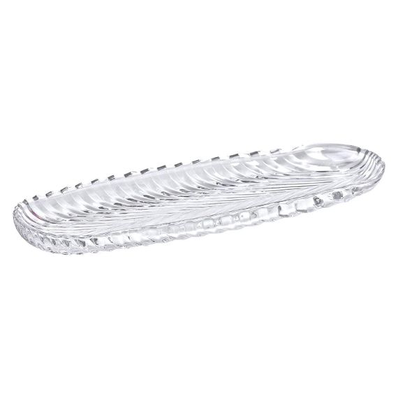 Блюдо сервірувальне 39х13.5х2.5 см скляне для закусок канапе фруктів HP-YH-13 | Зображення 5