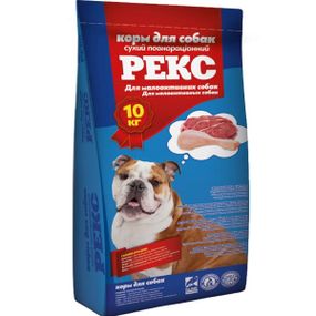 Рекс  Корм для малоактивных собак (синий) 20/8, 10 кг