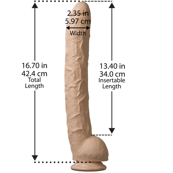 Фалоімітатор Doc Johnson Dick Rambone Cock White, діаметр 6 см, довжина 42 см, ПВХ Sex Aura | Зображення 5