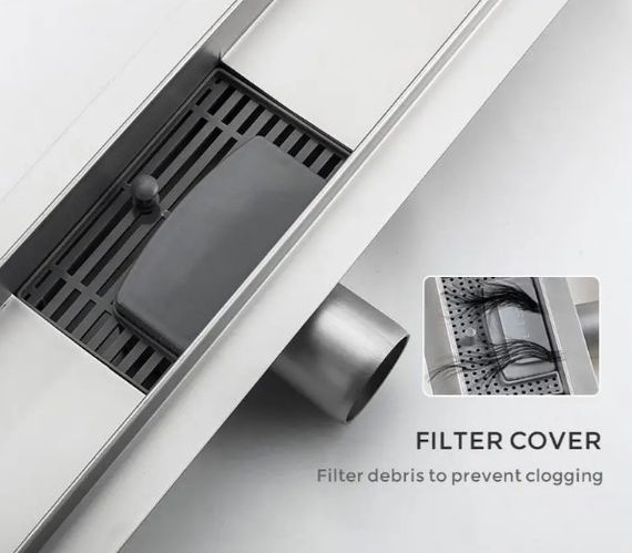 Душовий трап Gappo 70х800 мм, нержавіюча сталь G88007-1 | Зображення 4