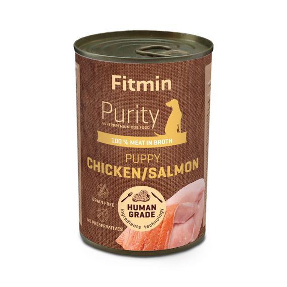 Fitmin dog Purity tin puppy salmon with chicken 400г