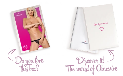 Мереживні танги з доступом Obsessive 828-THC-1 crotchless thong, чорні, S/M | Зображення 7