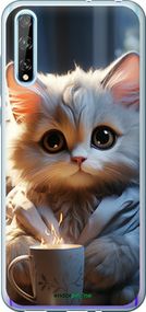 Чохол на Huawei P Smart S Білий кіт "5646u-1813-2448"