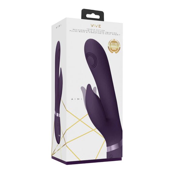 Вібратор-кролик Vive Aimi подвійна стимуляція точки G та клітора фіолетовий ергономічний вібратор | Зображення 3