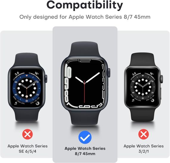 Захисний чохол для Apple Watch Series 9, Series 8,7 45 мм, [HD Clear] | Зображення 3