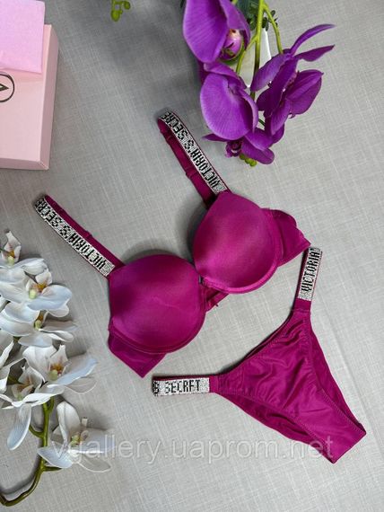 Жіночий комплект Victoria's Secret зі стразами, жіночий комплект зі стразами Преміум 75B, Бузковий | Зображення 1