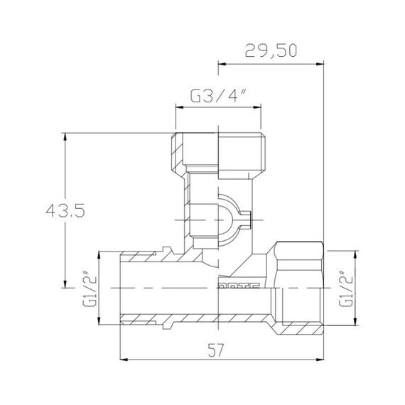 Кран приладовий кульовий Thermo Alliance Forte 1/2"х3/4"х1/2" SF186W152015 | Зображення 1