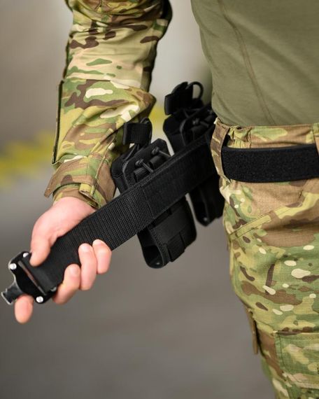 Тактичний пояс з підсумками battle belt розвантажувальний ремінь для військових спорядження з системою MOLLE | Зображення 6